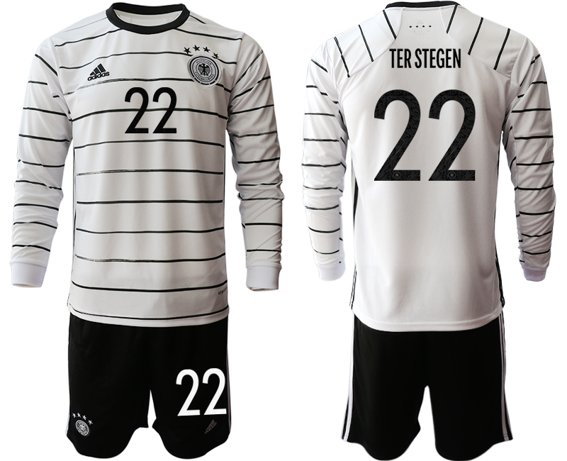 Men 2021 European Cup Germany home white Long sleeve #22 Soccer Jersey